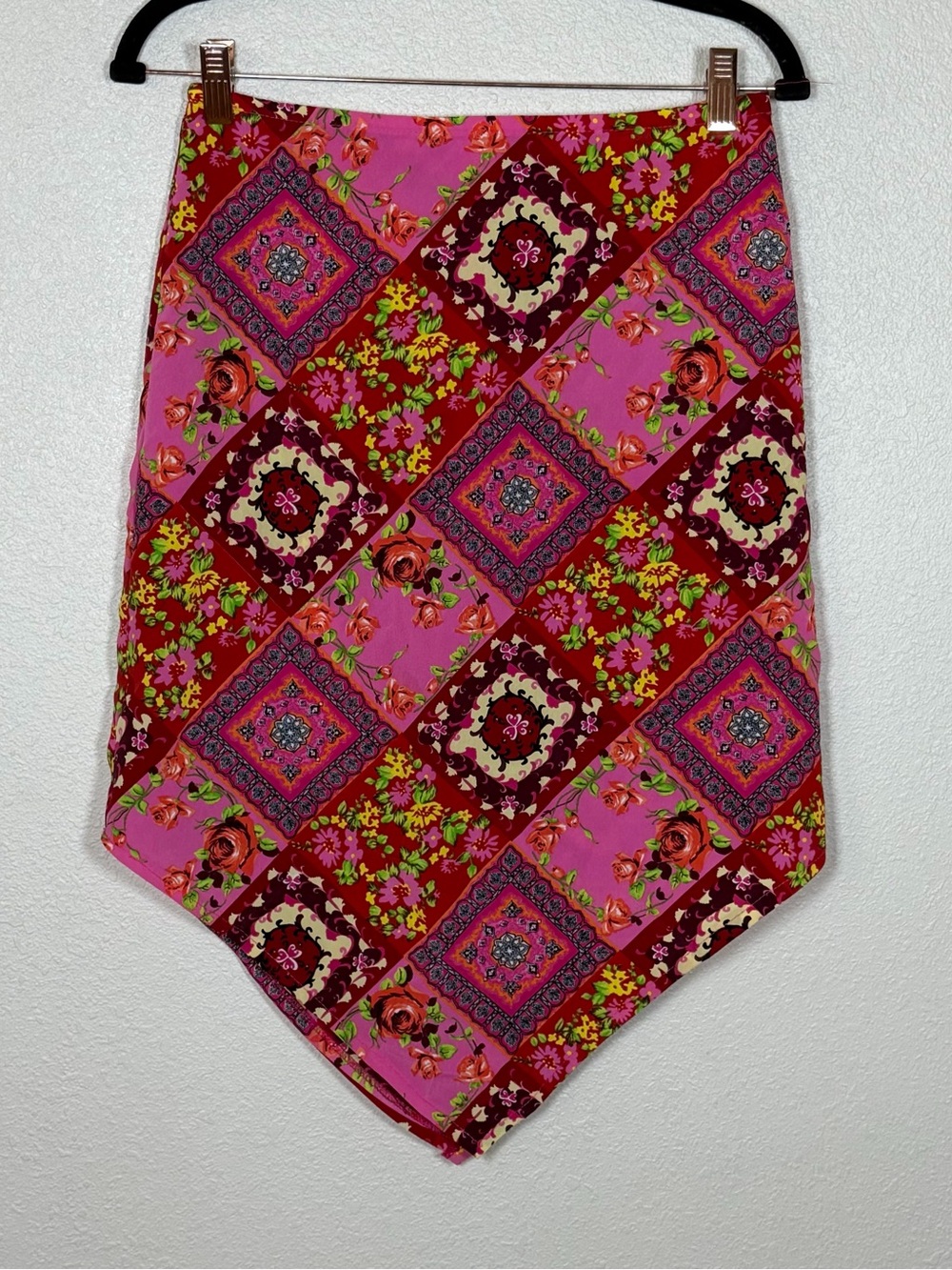 Vintage Y2K Floral Patchwork Bandana Handkerchief Point Skirt Coquette Fairy 3/4